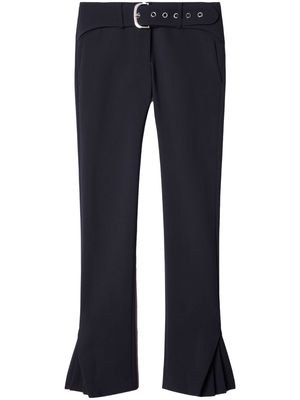 Off-White belted flared virgin-wool trousers - Blue