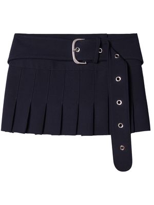 Off-White belted pleated miniskirt - Blue