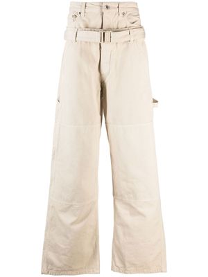 Off-White belted wide-leg trousers - Neutrals