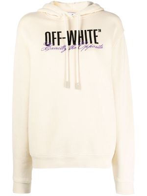 Off-White Big Logo Opposite-print hoodie - Neutrals