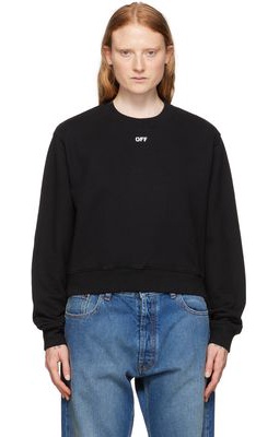 Off-White Black Cotton Sweatershirt