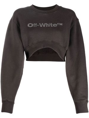 Off-White Bling Bounce cropped sweatshirt - Grey