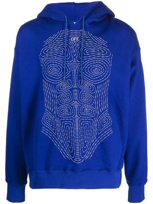 Off-White Body Stitch Skate cotton hoodie - Blue