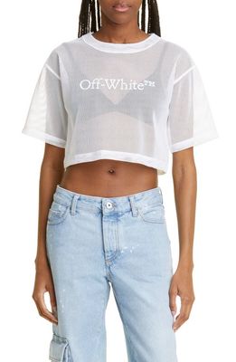 Off-White Bookish Crop Mesh T-Shirt