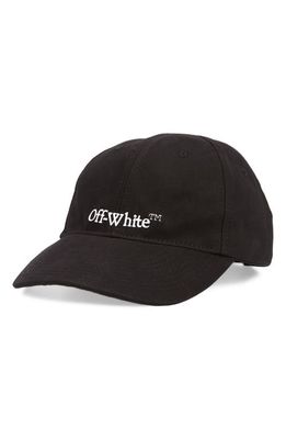 Off-White Bookish Embroidered Logo Baseball Cap in Black/White
