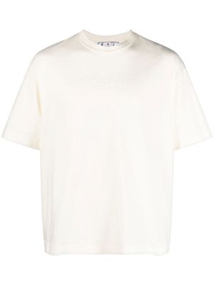 Off-White Bookish logo-print organic cotton T-shirt - Neutrals
