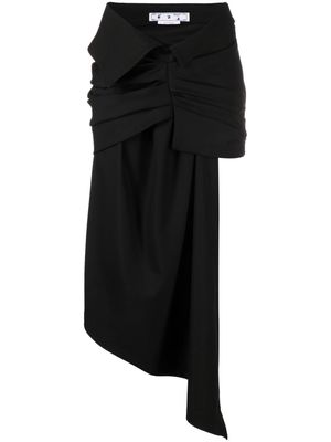 Off-White box-pleat asymmetric skirt - Black