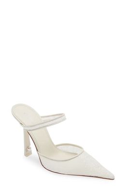 Off-White Bridal Lace Pointed Toe Mule in White White
