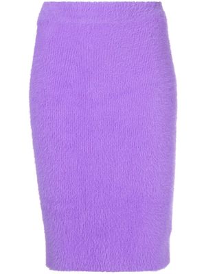Off-White brushed-effect pencil skirt - Purple