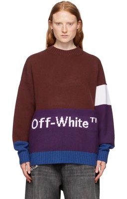 Off-White Burgundy Colorblocked Sweater