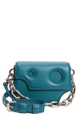 Off-White Burrow 22 Leather Shoulder Bag in Petrol Blue