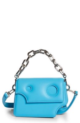 Off-White Burrow 24 Leather Shoulder Bag in Light Blue/Silver