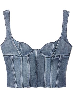 Off-White Bustier denim cropped top - Blue