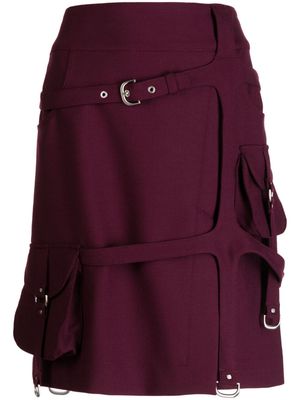 Off-White cargo buckle-strap midi skirt - Purple