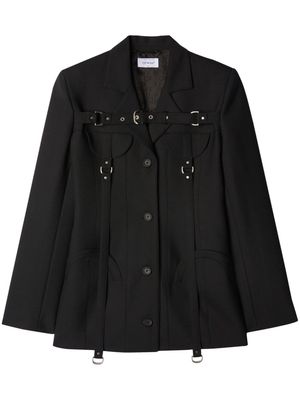 Off-White Cargo buckle-strap single-breasted jacket - Black