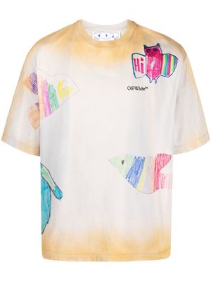 Off-White Cartoon Over Skate-print cotton T-shirt - Neutrals