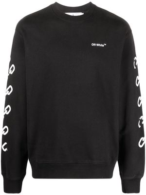 Off-White chain-linke Arrow-print cotton sweatshirt - Black