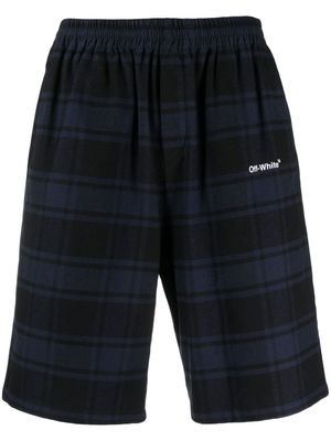 Off-White checked elasticated shorts - Blue