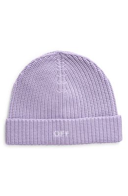 Off-White Classic Wool Beanie in Lilac White