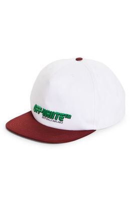 Off-White Comics Embroidered Logo Baseball Cap in White/Light Green