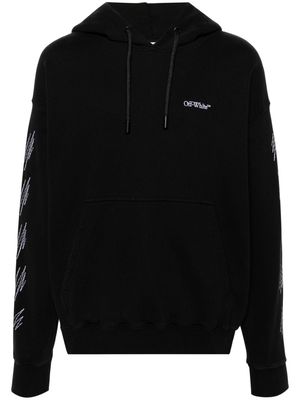 Off-White contrast-stitching cotton hoodie - Black