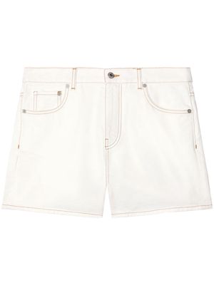 Off-White contrast-stitching denim shorts