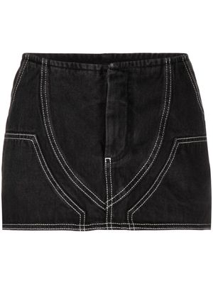 Off-White contrast stitching mini skirt - Black