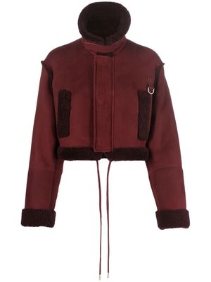 Off-White cropped shearling jacket - Red