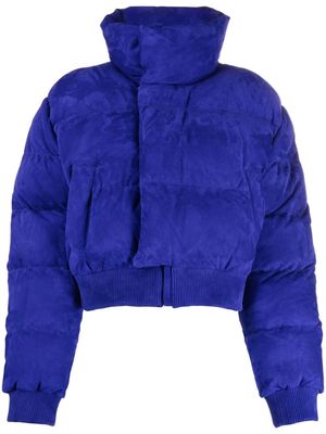 Off-White cropped suede puffer jacket - Purple