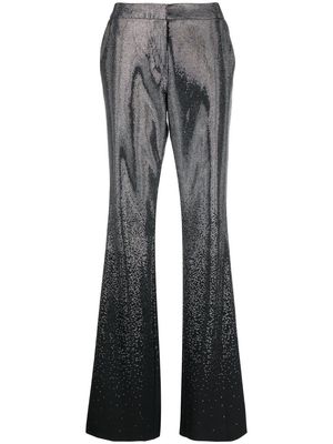 Off-White crystal-embellished wide-leg trousers - Black