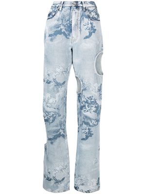Off-White cut-out detail denim jeans - Blue