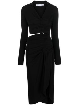 Off-White cut-out draped dress - Black