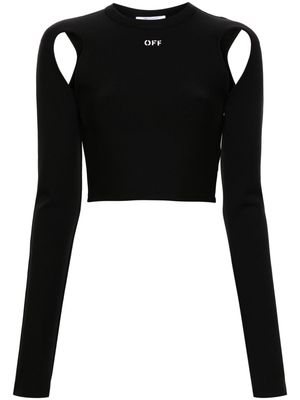 Off-White cut-out long-sleeve Tshirt - Black