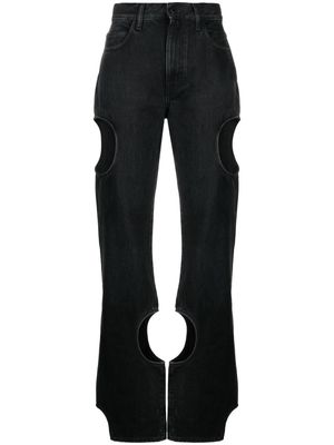Off-White cut-out straight-leg jeans - Black