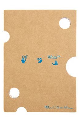 Off-White Cutout Notepad in Brown Peacock