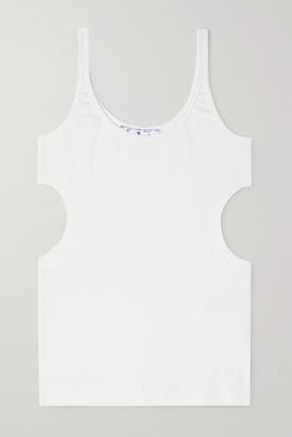 Off-White - Cutout Ribbed Stretch-cotton Jersey Tank - IT38