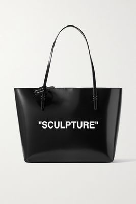 Off-White - Day Off Printed Glossed-leather Tote - Black