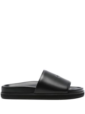 Off-White debossed-logo leather sandals - Black