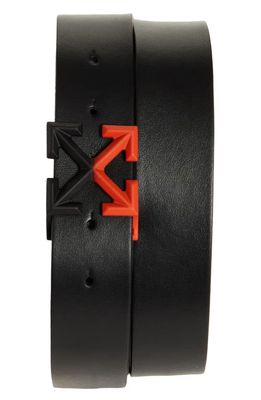 Off-White Dégradé Arrow Buckle Calfskin Leather Belt in Black/Orange