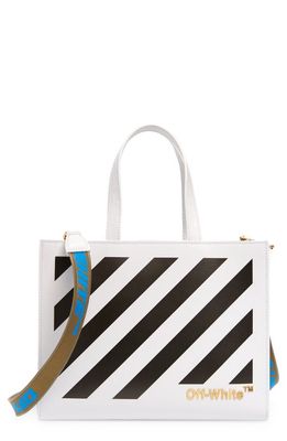 Off-White Diag 28 Hybrid Shopper/Tote Bag in White Black