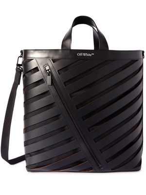 Off-White Diag cut-out leather tote bag - Black
