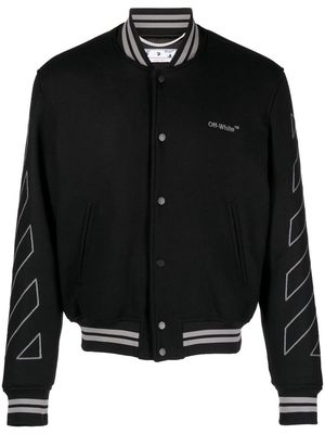 Off-White Diag logo-embroidered varsity jacket - Black