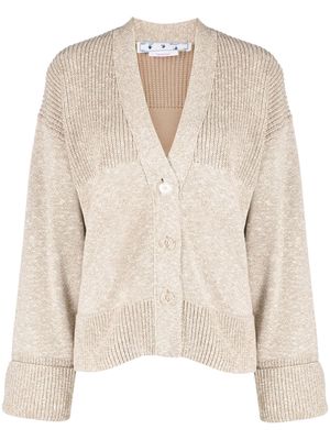 Off-White Diag-print long-sleeved cardigan - Neutrals