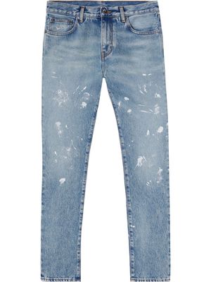 Off-White Diag-stripe distressed jeans - Blue