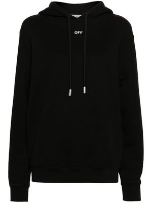 Off-White Diag-stripe embroidered cotton hoodie - Black
