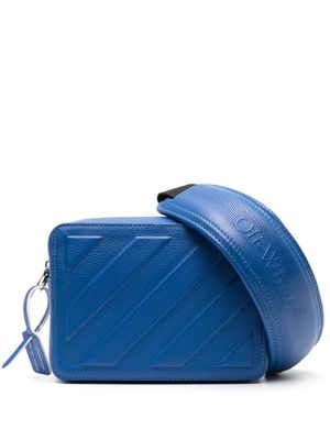 Off-White Diag-stripe leather camera bag - Blue