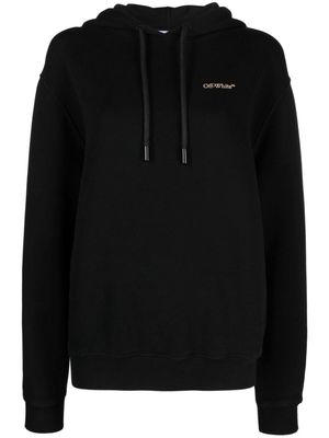 Off-White Diag Stripe-print cotton hoodie - BLACK BEIGE