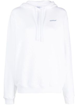 Off-White Diag Stripe-print cotton hoodie - WHITE BLUE A