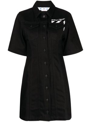 Off-White Diag stripe-print denim minidress - Black