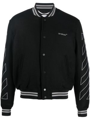 Off-White Diag-stripe varsity jacket - Black